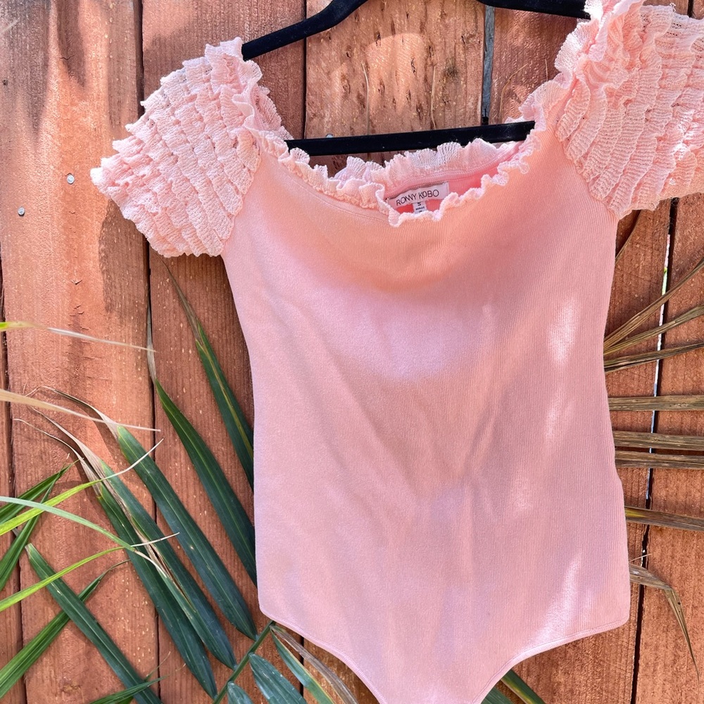 Ronny Kobo Tzivia Off-the-Shoulder Bodysuit